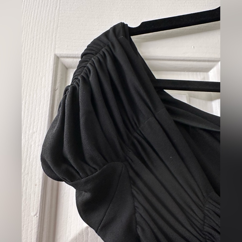 Balenciaga LBD Vintage Draped Ruched Dress | Black Mini | Size 40 - Picture 5 of 14